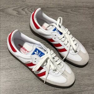 adidas Samba White and Red Sneakers